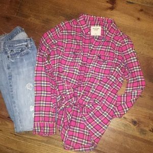 Abercrombie plaid flannel shirt, size medium
